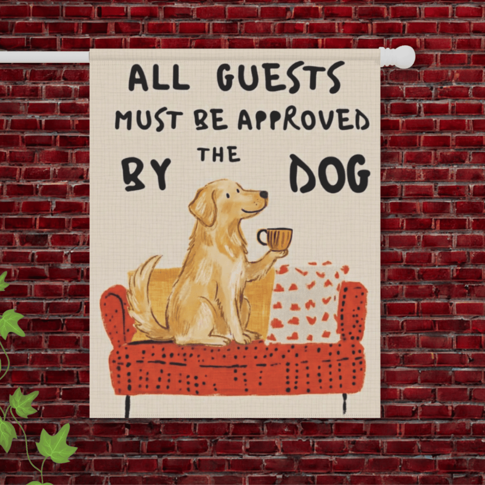Golden Retriever Guests Approved by Dog Yard Flag 24.5'' × 32''