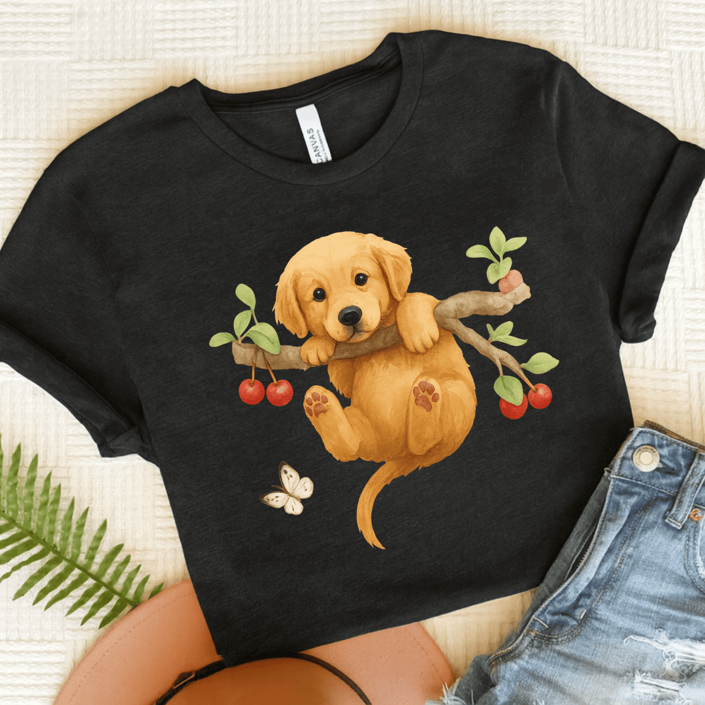 Golden Retriever Hang In There Unisex Tshirt Dark Grey Heather
