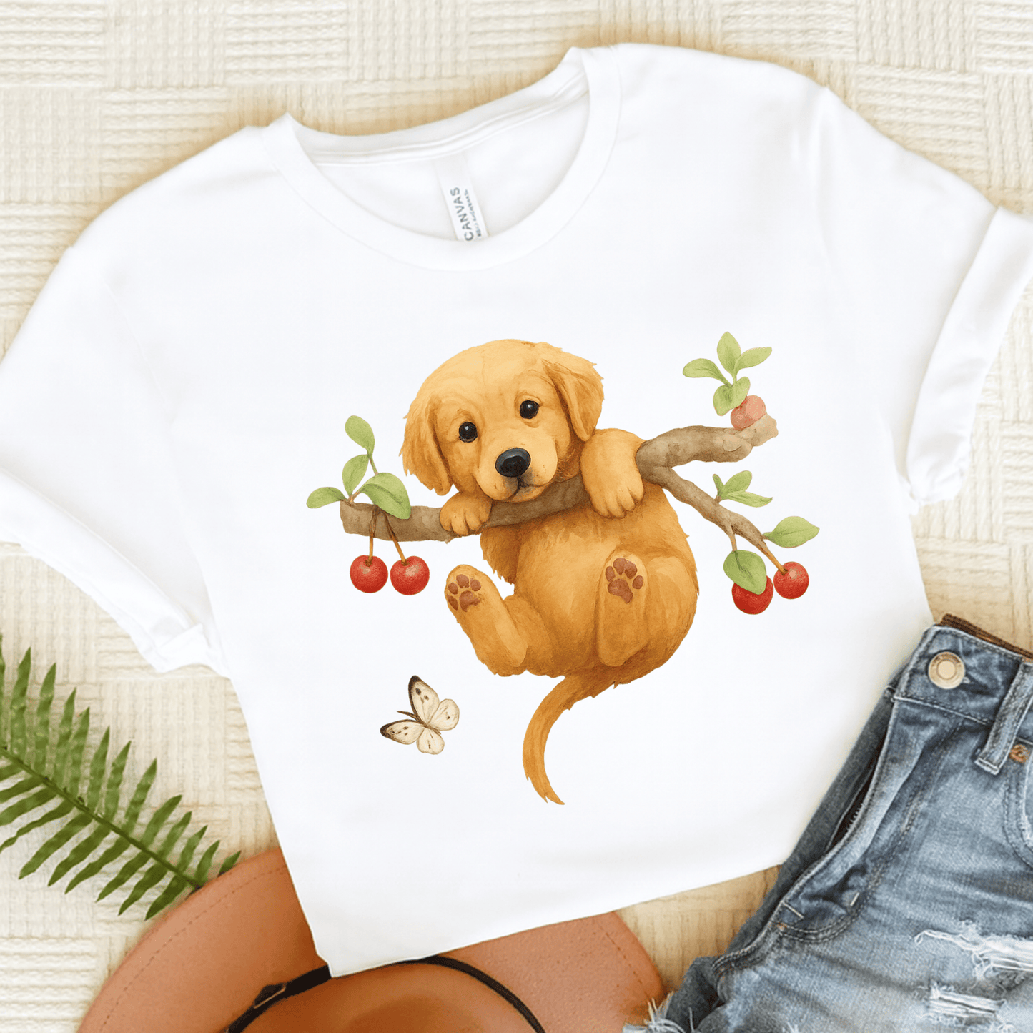 Golden Retriever Hang In There Unisex Tshirt White
