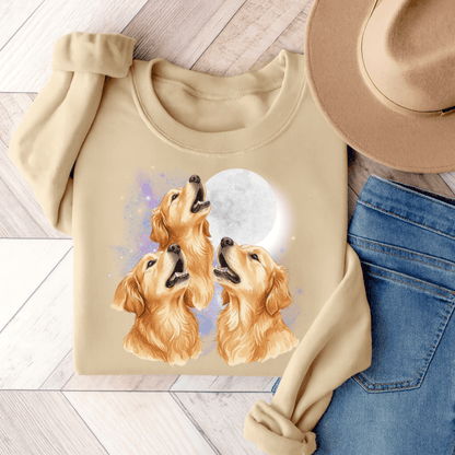 Golden Retriever Howling Sweatshirt Sand