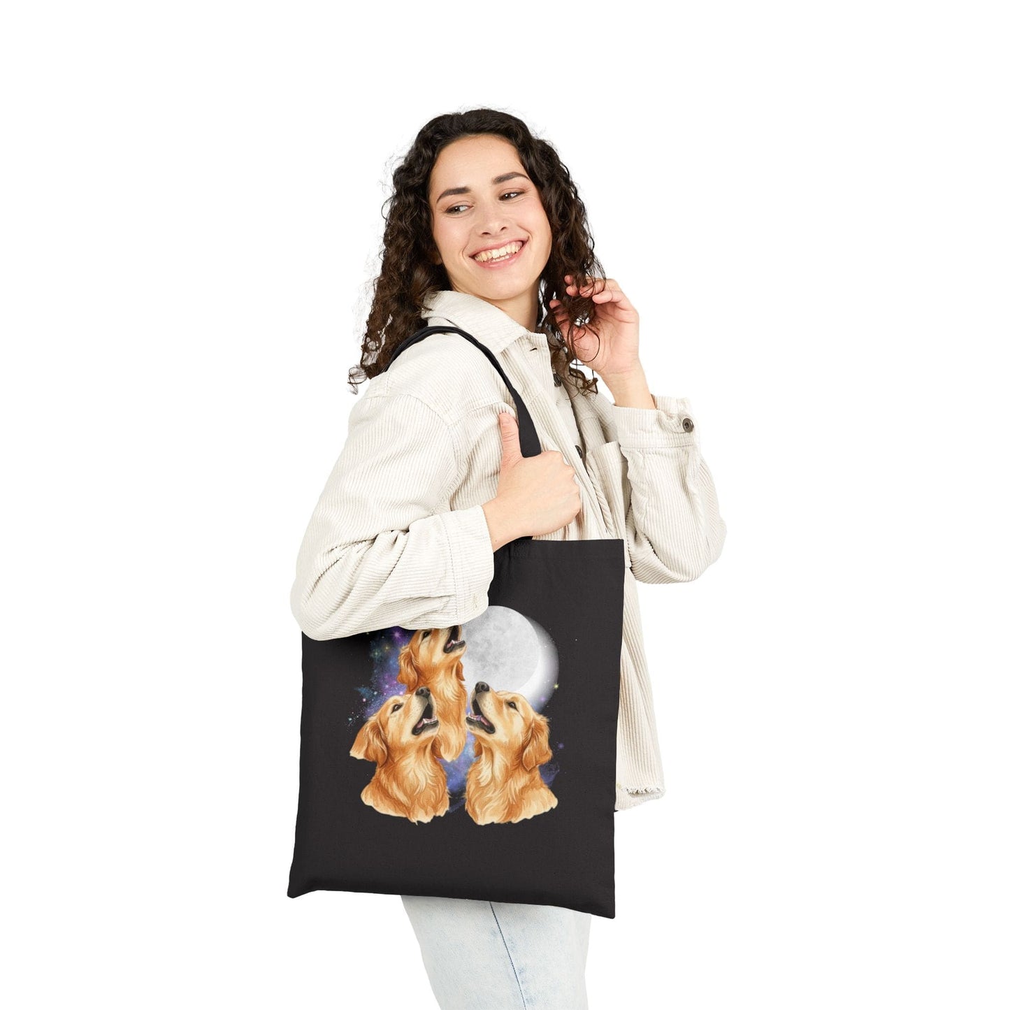 Golden Retriever Howling Tote Bag