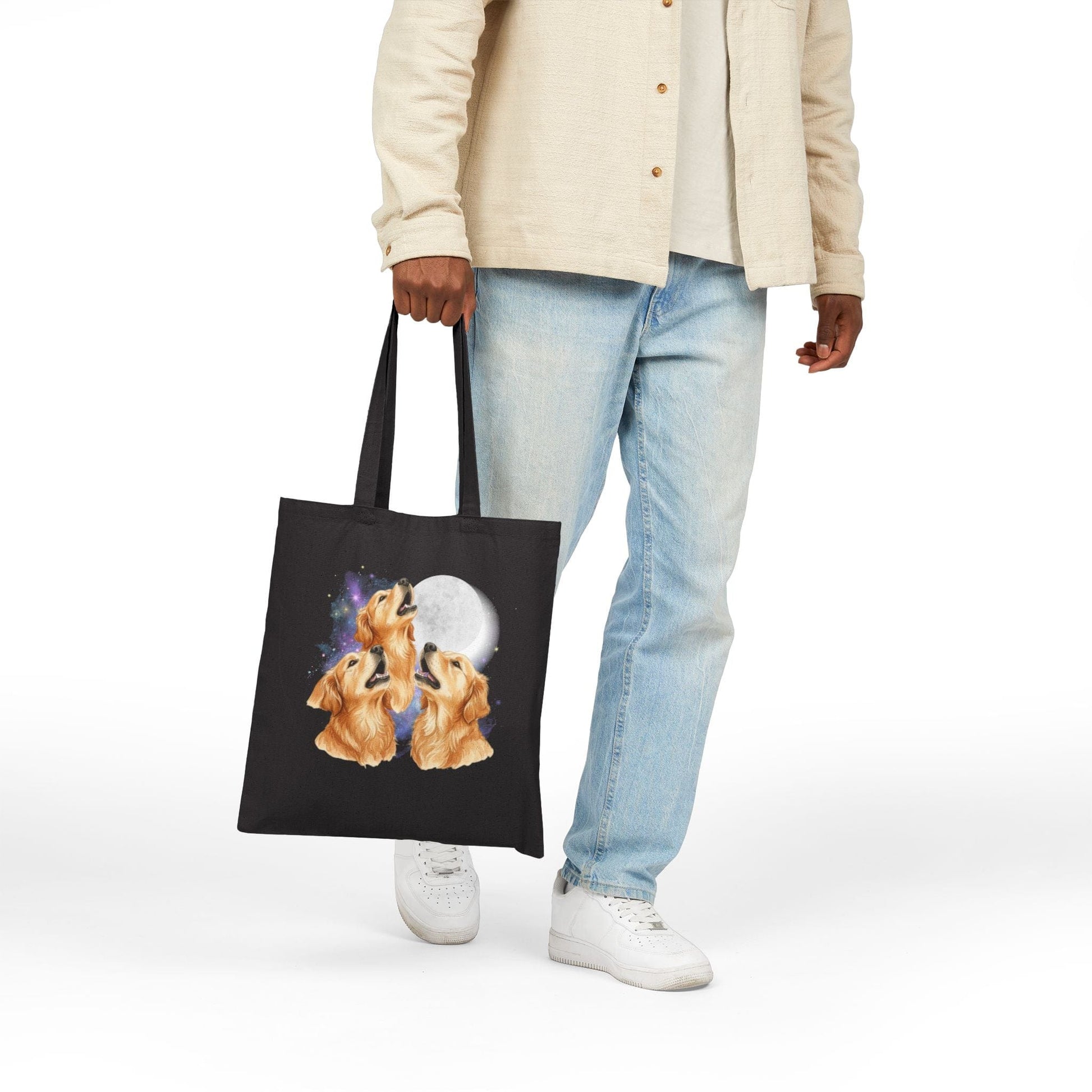 Golden Retriever Howling Tote Bag