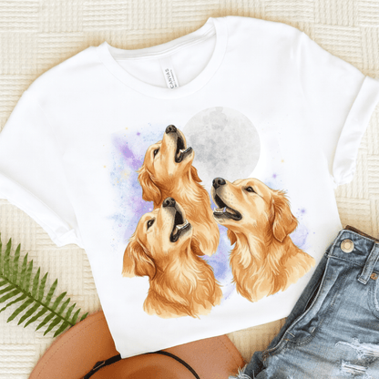 Golden Retriever Howling TShirt White
