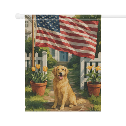 Golden Retriever Independence Day Garden Flag