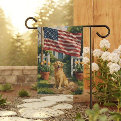 Golden Retriever Independence Day Garden Flag