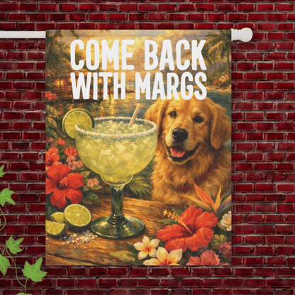 Golden Retriever Margarita Tropical Garden Flag 24.5'' × 32''