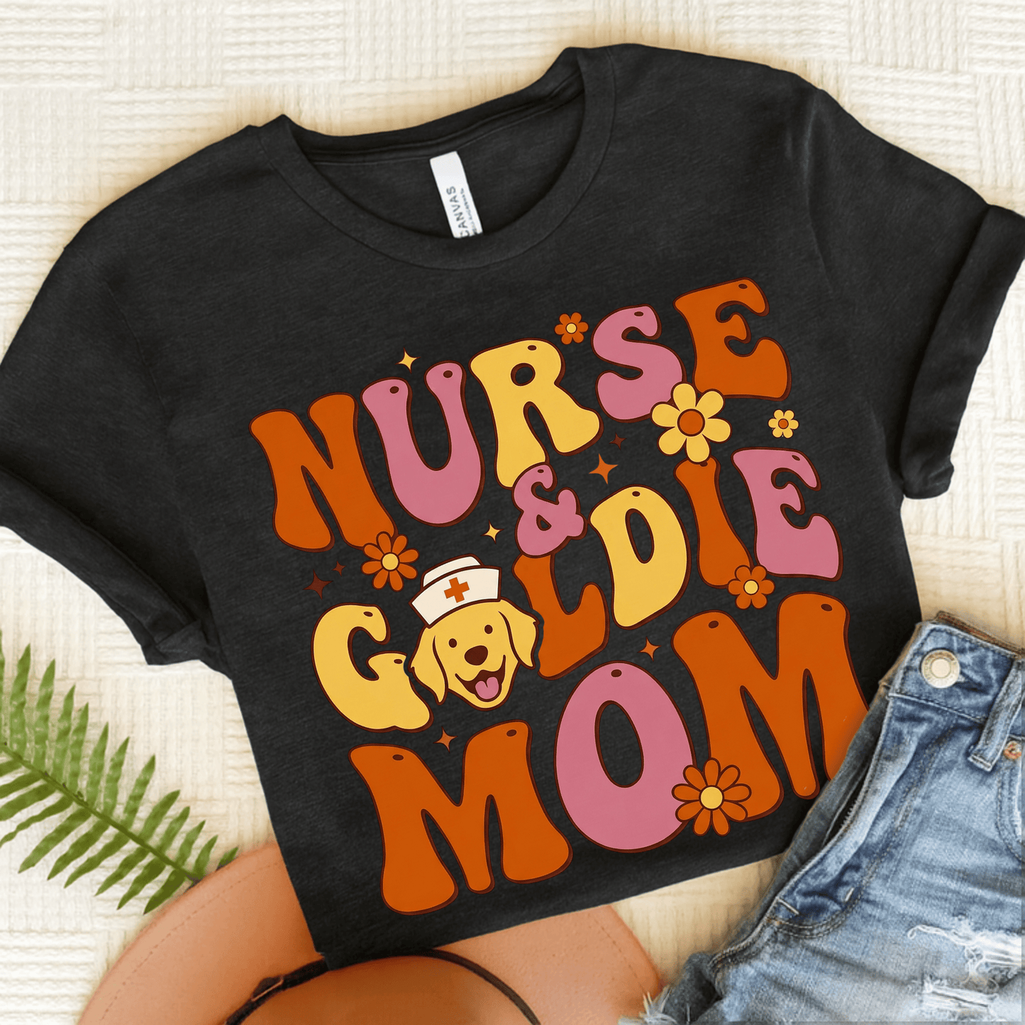 Golden Retriever Nurse and Mom Unisex Tshirt Dark Grey Heather