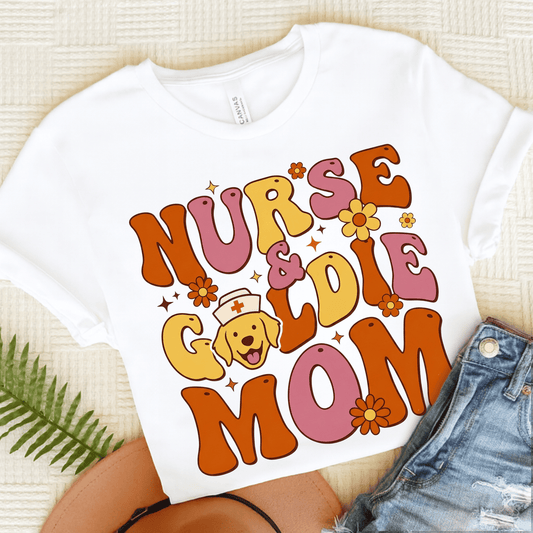 Golden Retriever Nurse and Mom Unisex Tshirt White