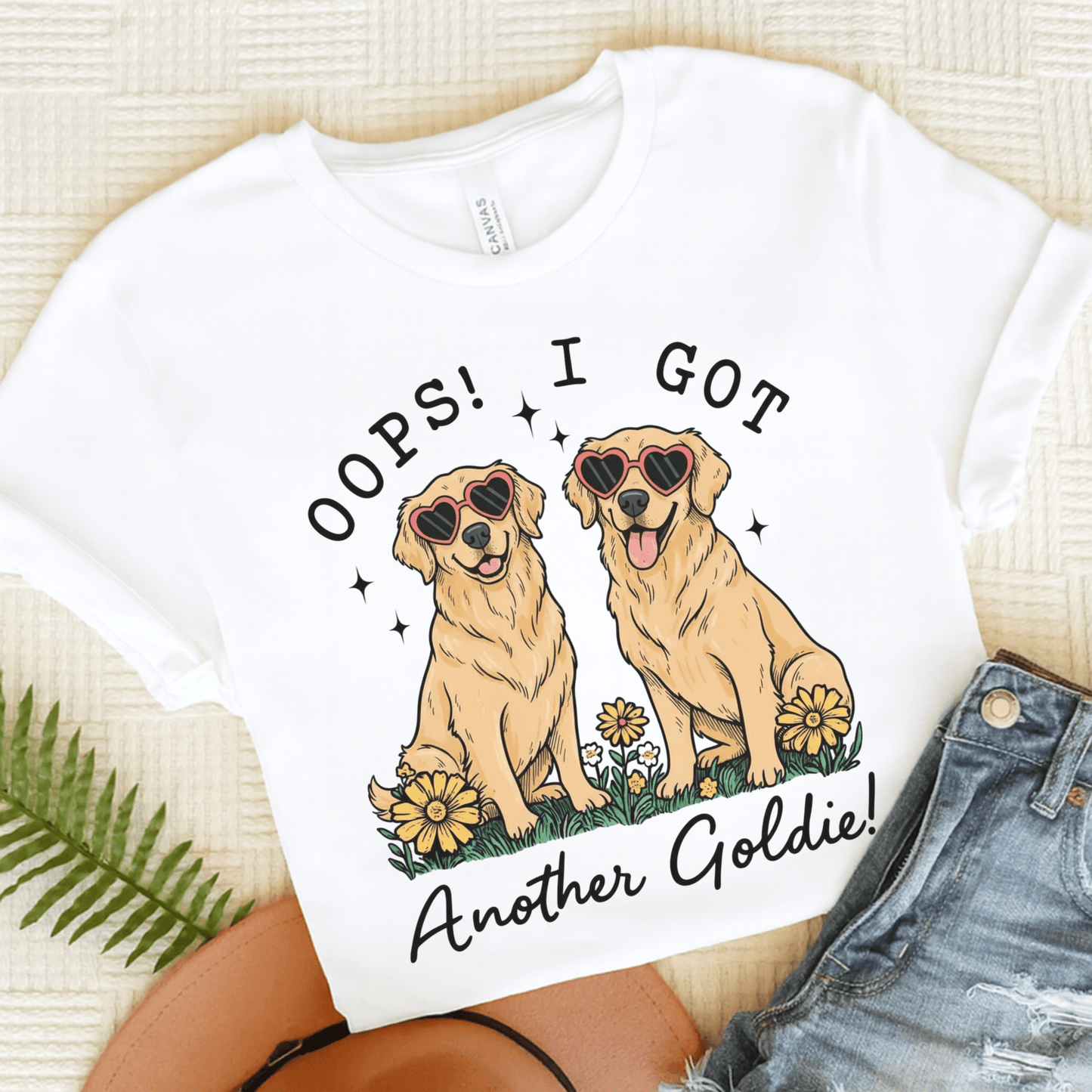 Golden Retriever Oops TShirt White