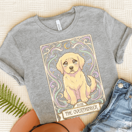 Golden Retriever Pastel Overthinker Unisex Tshirt Athletic Heather