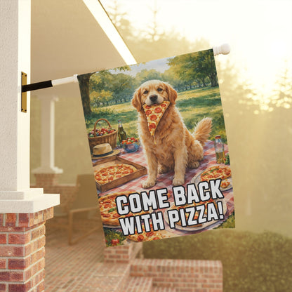 Golden Retriever Pizza Lover Foodie Garden Flag