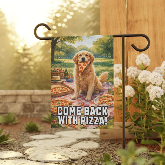 Golden Retriever Pizza Lover Foodie Garden Flag