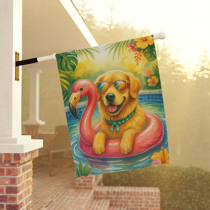 Golden Retriever Pool Garden Flag