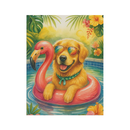 Golden Retriever Pool Garden Flag