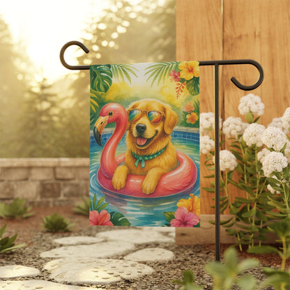 Golden Retriever Pool Garden Flag