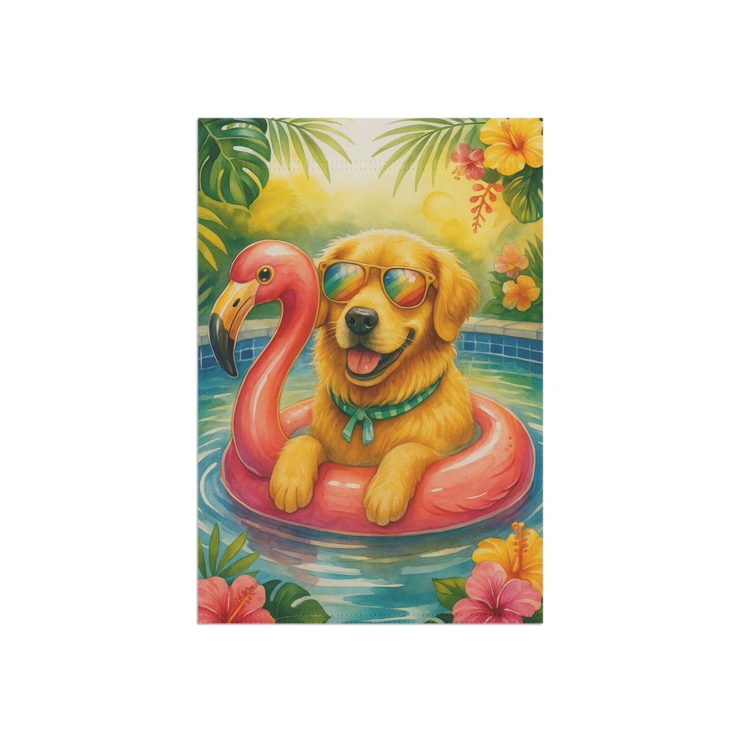 Golden Retriever Pool Garden Flag