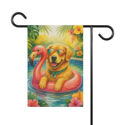 Golden Retriever Pool Garden Flag
