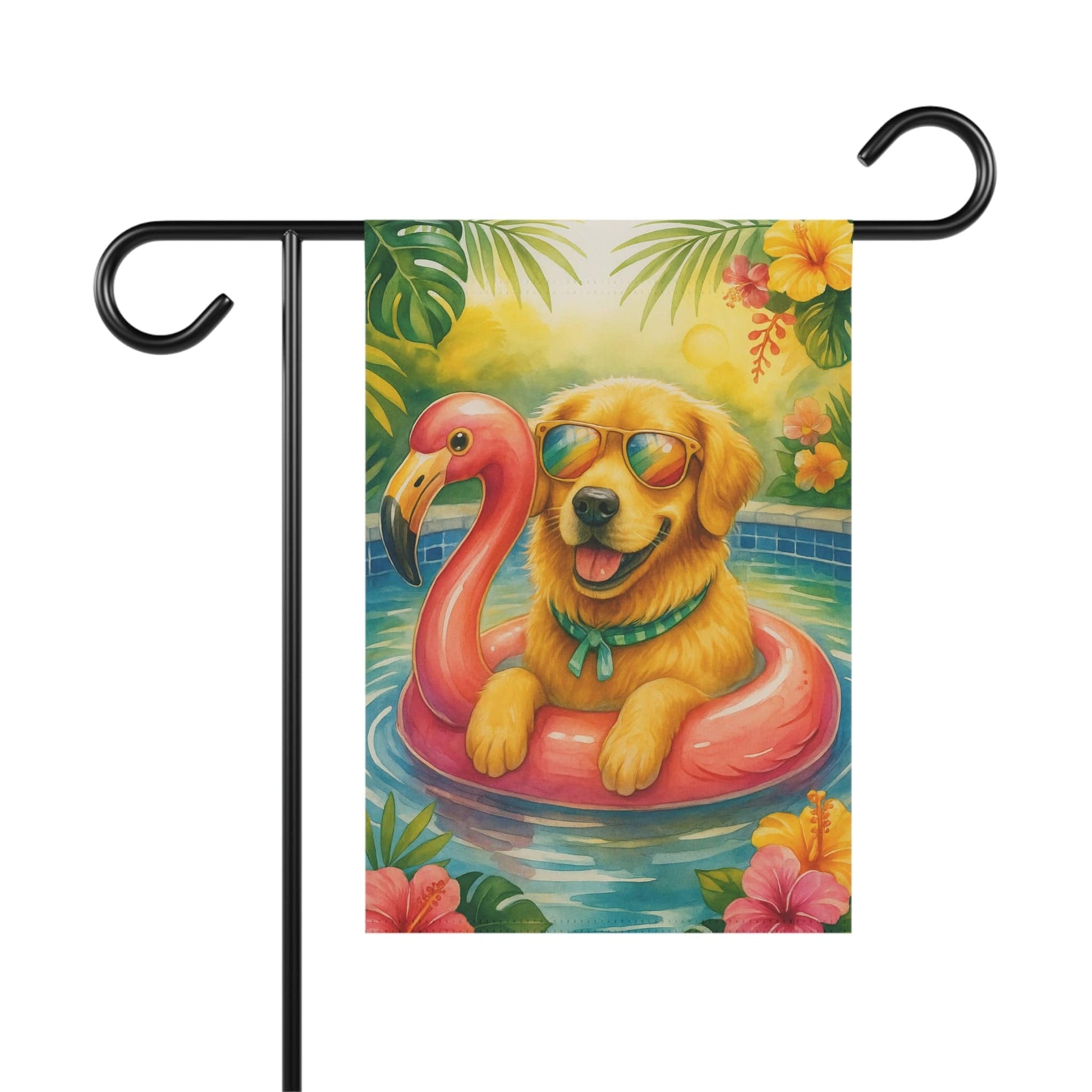 Golden Retriever Pool Garden Flag