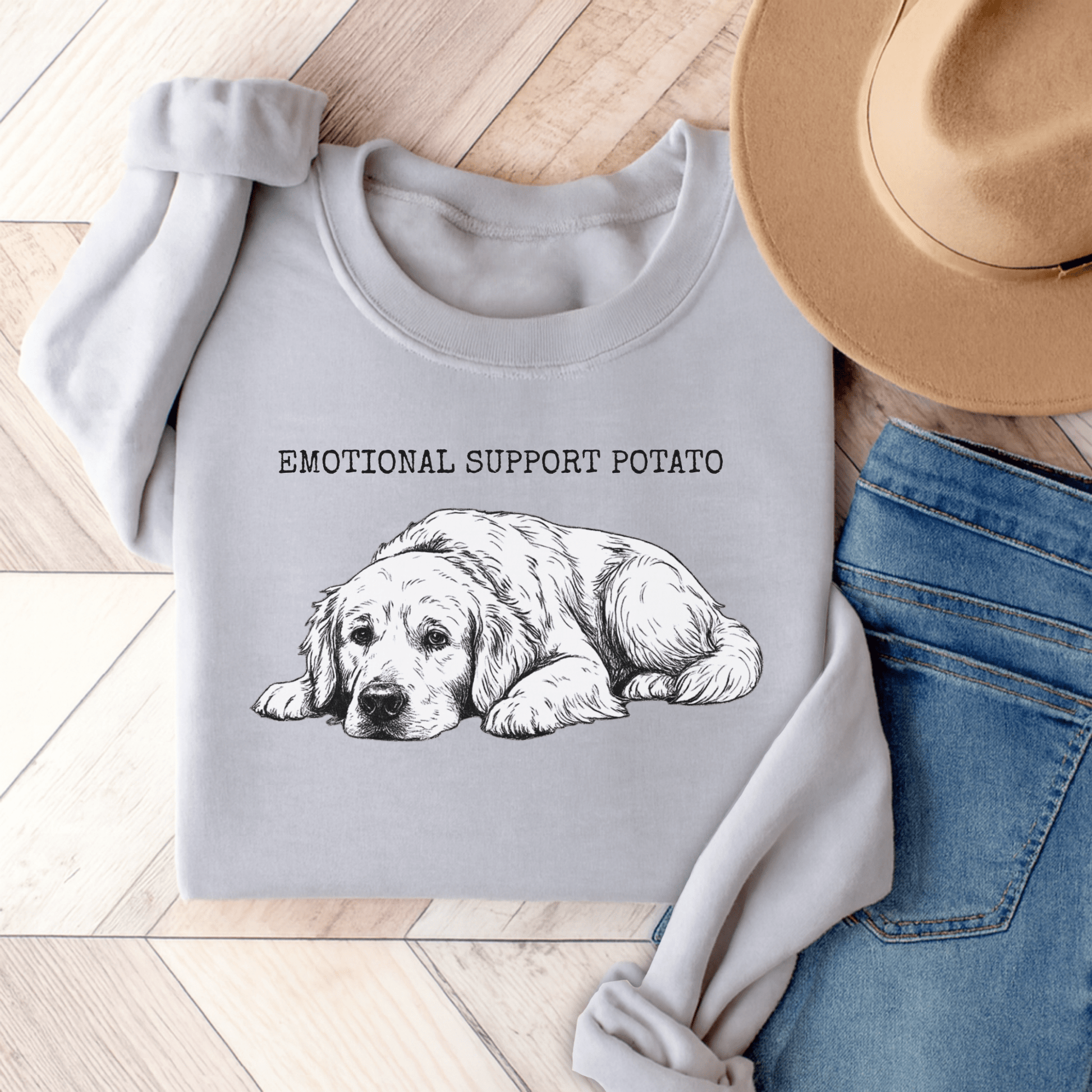 Golden Retriever Potato Sweatshirt Ash