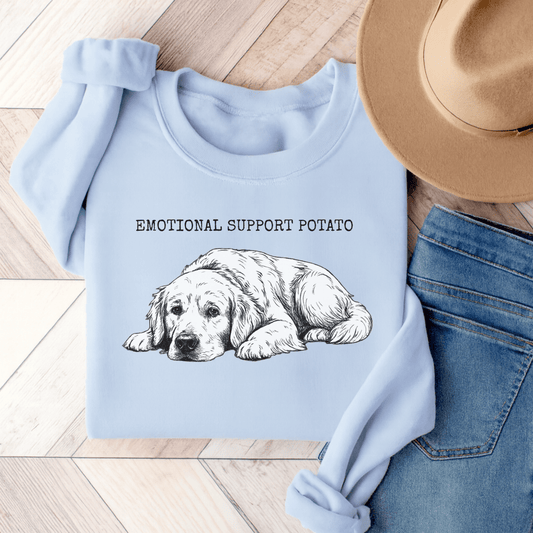 Golden Retriever Potato Unisex Sweatshirt Light Blue