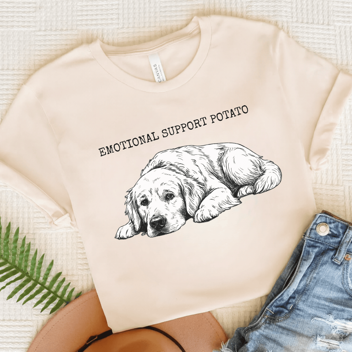 Golden Retriever Potato Unisex TShirt Natural