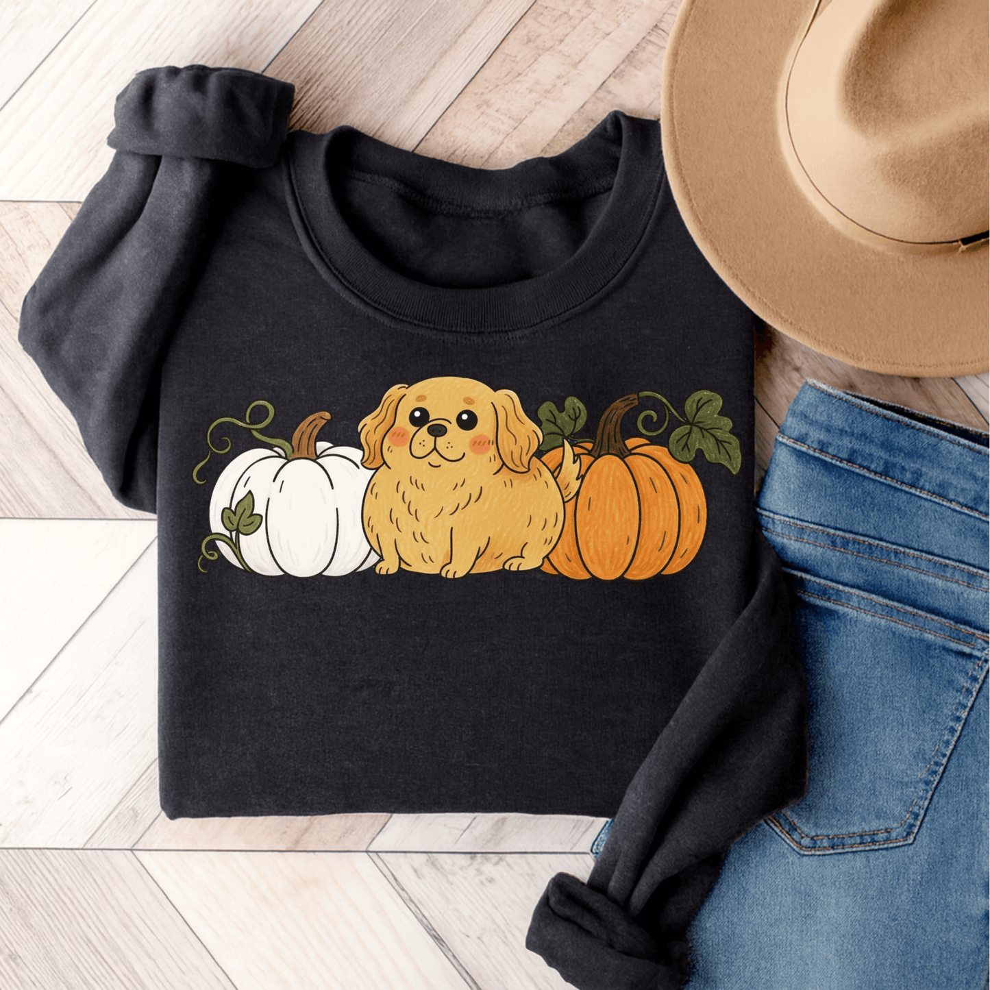 Golden Retriever Pupkin Unisex Sweatshirt Dark Heather
