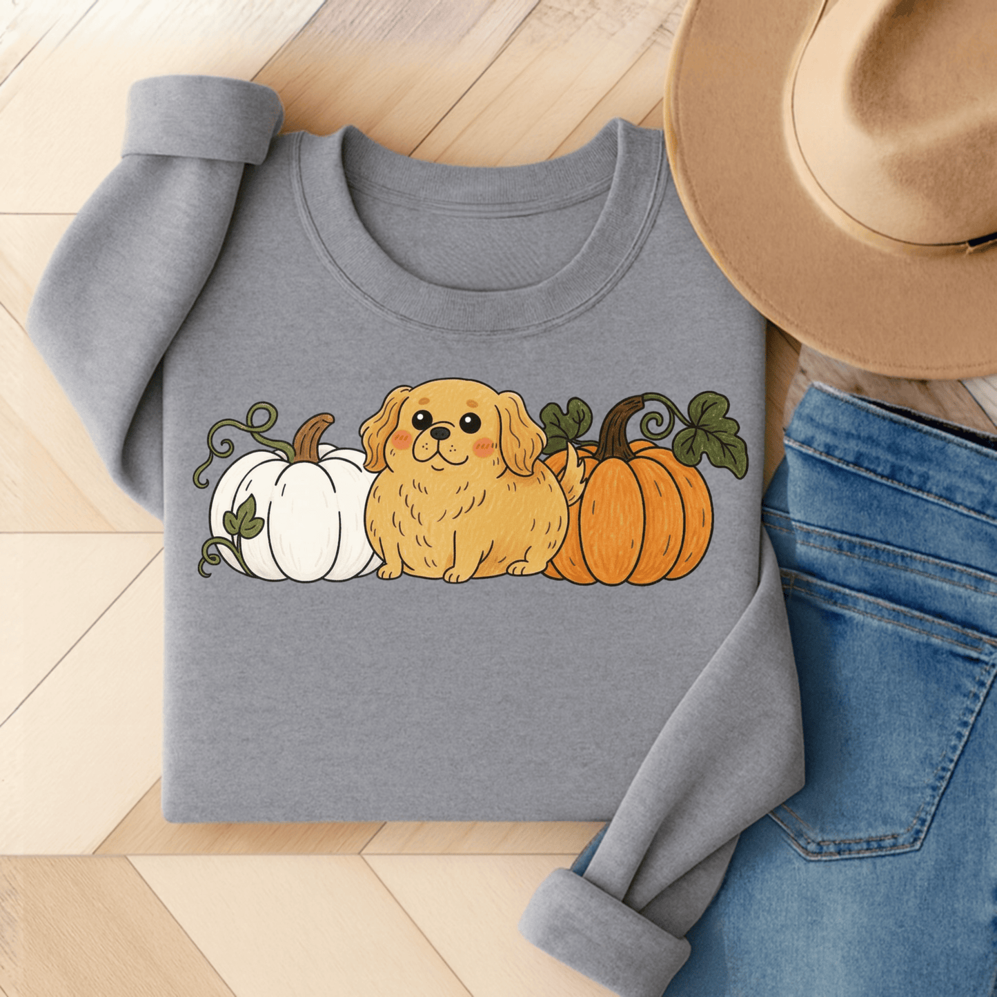 Golden Retriever Pupkin Unisex Sweatshirt Sport Grey