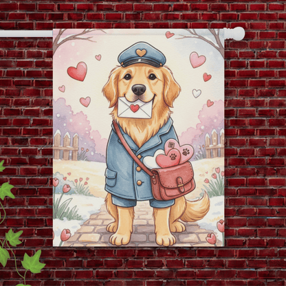 Golden Retriever Puppy Postman Garden Yard Flag 24.5'' × 32''