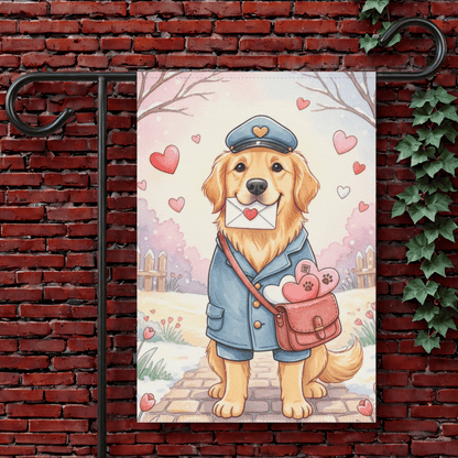 Golden Retriever Puppy Postman Garden Yard Flag 12'' × 18''