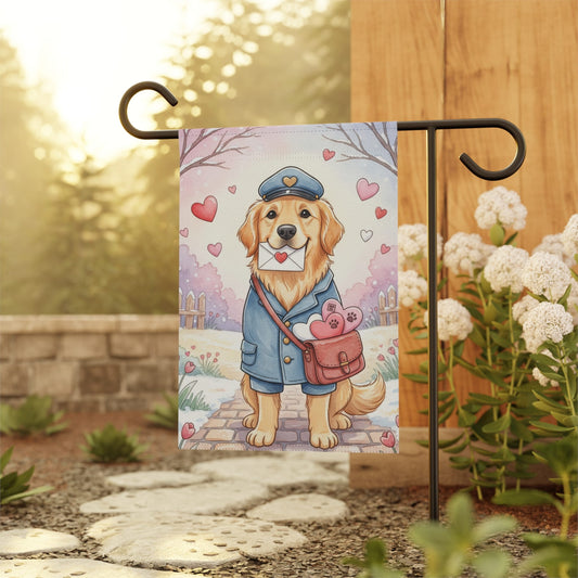 Golden Retriever Puppy Postman Garden Yard Flag