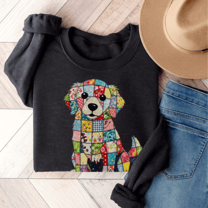Golden Retriever Quilted Unisex Sweatshirt Dark Heather