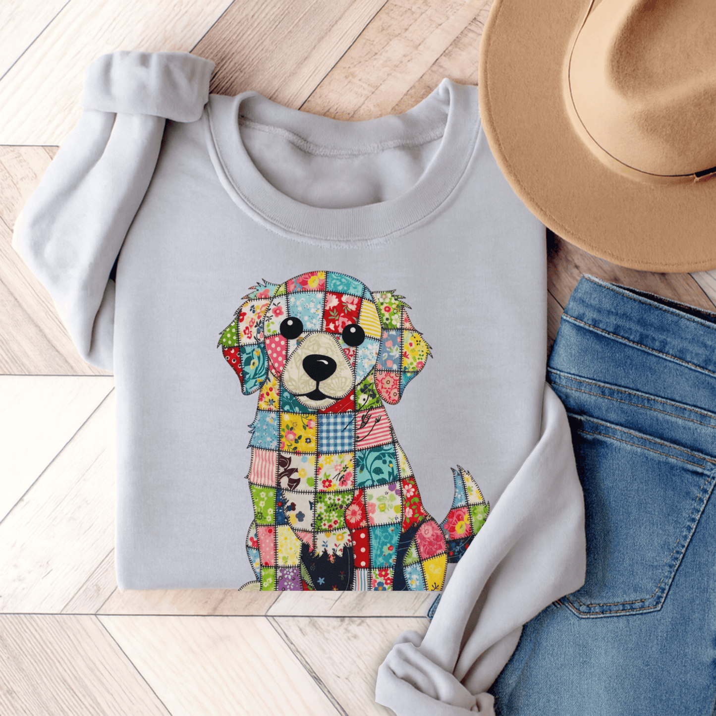 Golden Retriever Quilted Unisex Sweatshirt 3XL Sport Grey