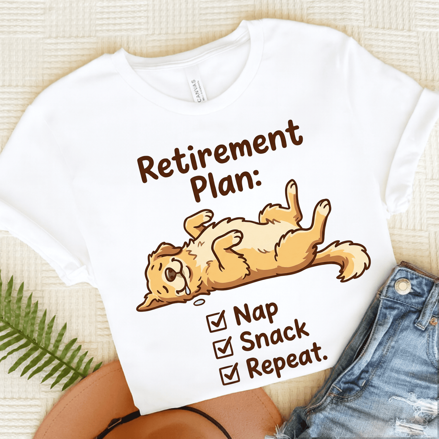 Golden Retriever Retirement Checklist Unisex Tshirt White