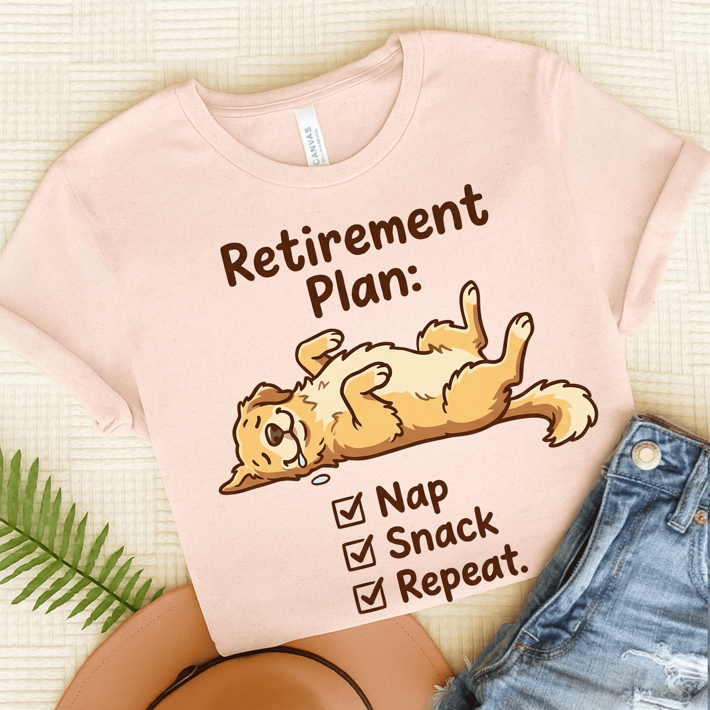 Golden Retriever Retirement Checklist Unisex Tshirt Soft Pink