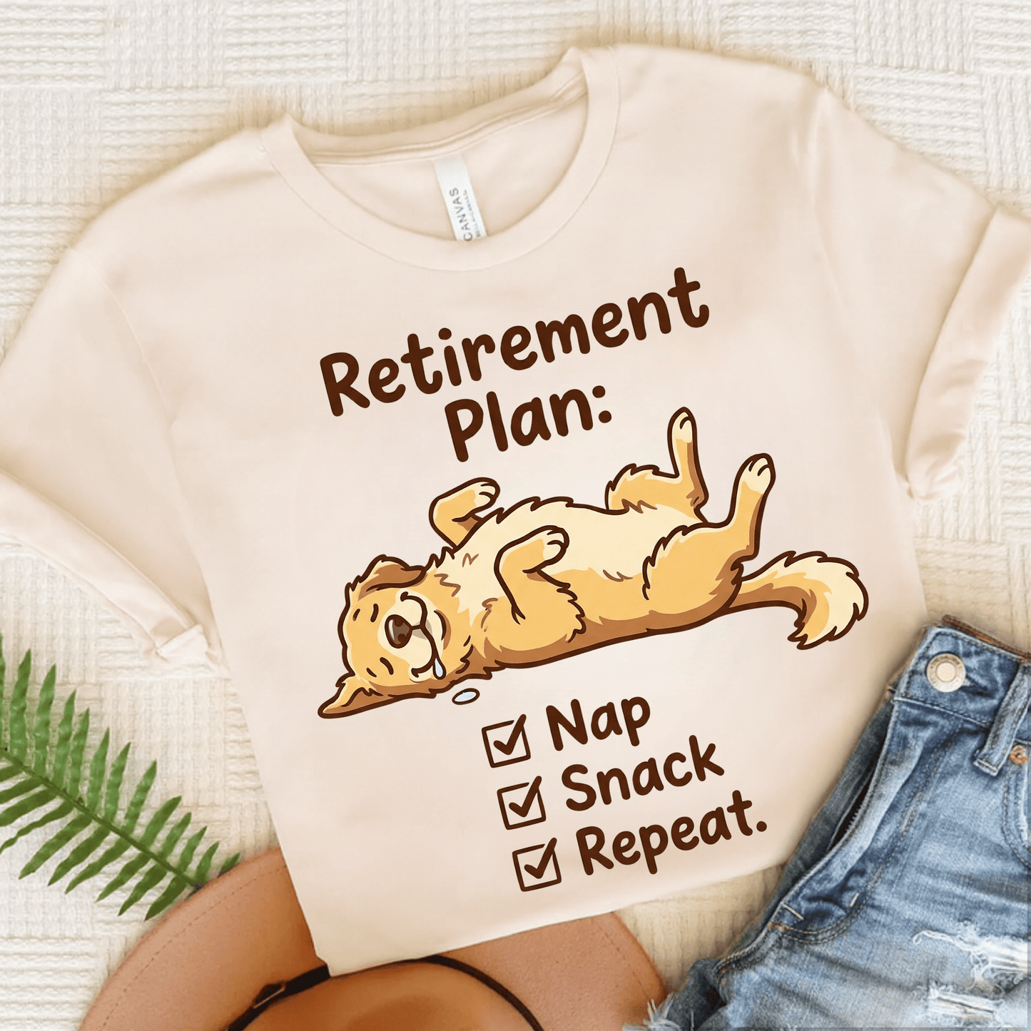 Golden Retriever Retirement Checklist Unisex Tshirt Natural