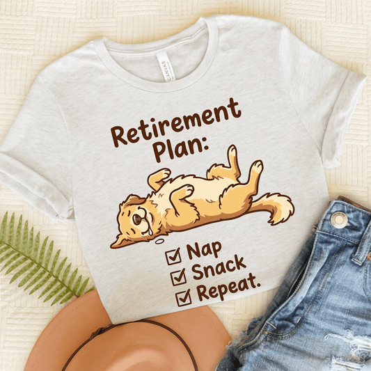 Golden Retriever Retirement Checklist Unisex Tshirt Ash