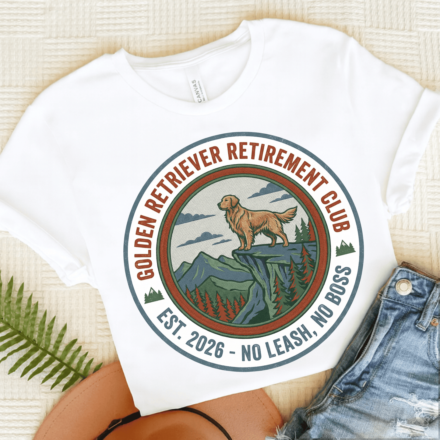 Golden Retriever Retirement Unisex Tshirt White