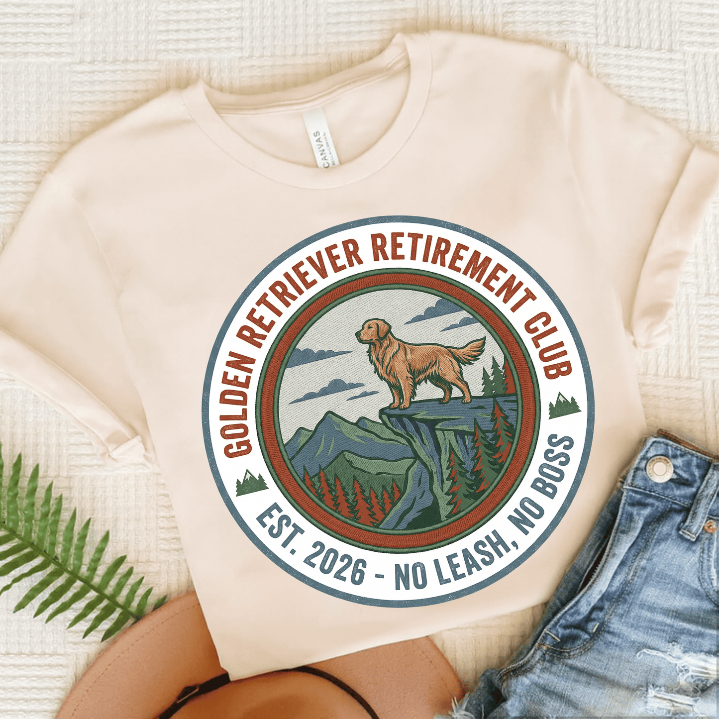 Golden Retriever Retirement Unisex Tshirt Natural