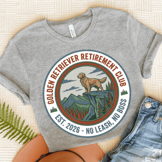Golden Retriever Retirement Unisex Tshirt Athletic Heather