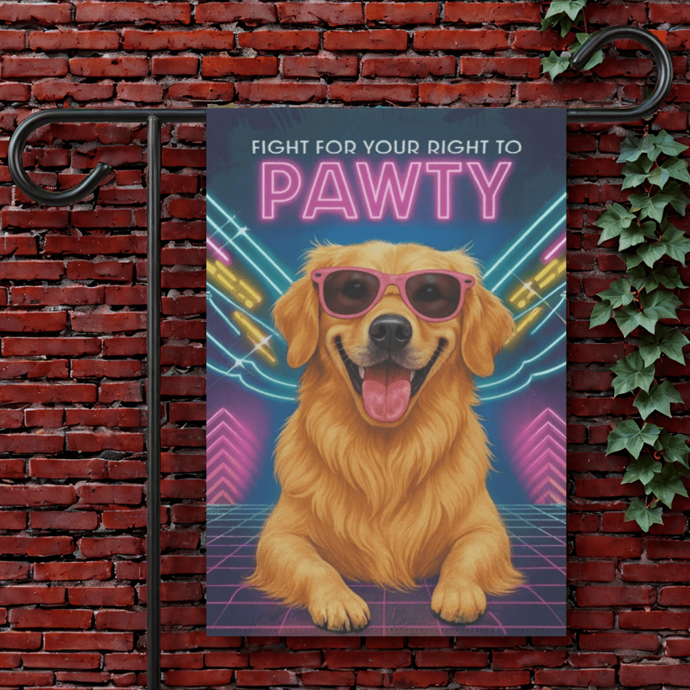 Golden Retriever Retro Garden Flag 12'' × 18''