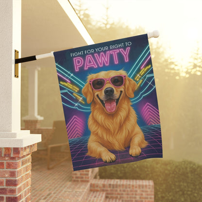 Golden Retriever Retro Garden Flag