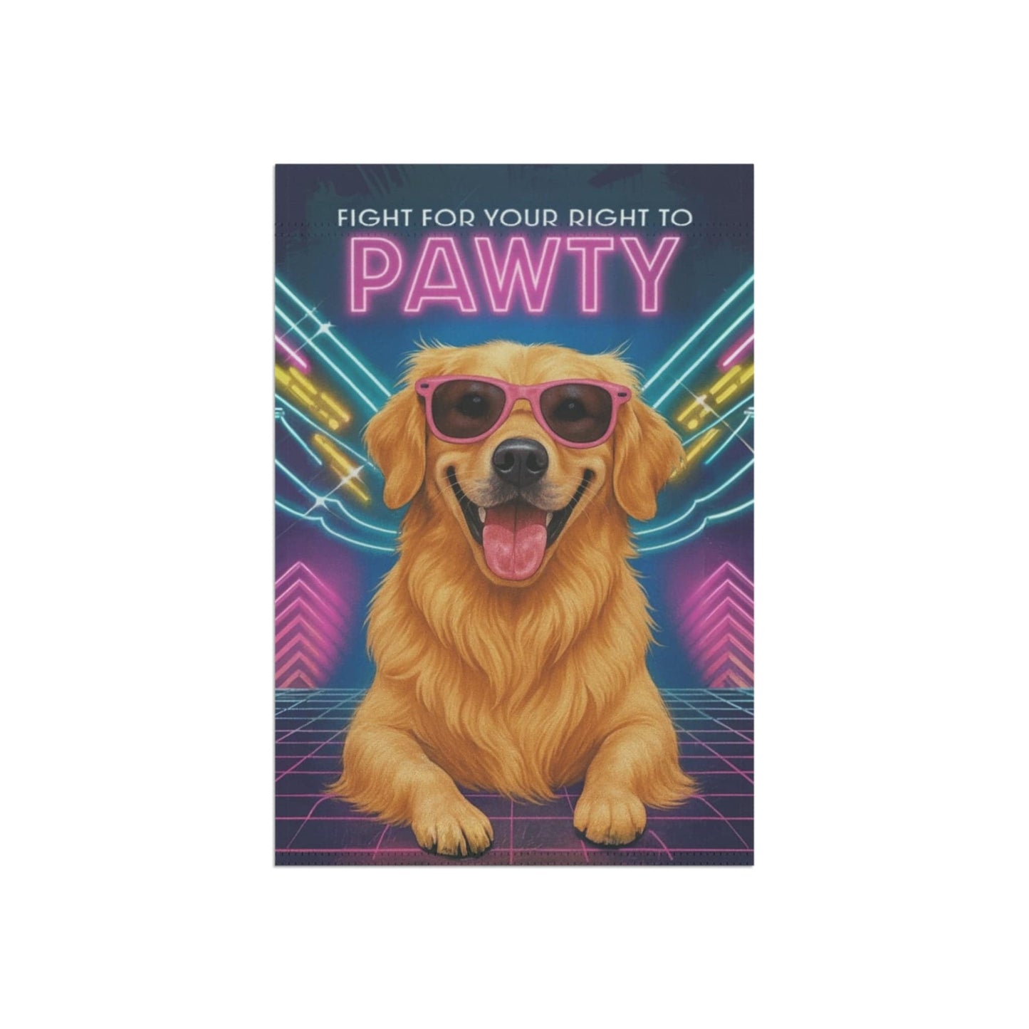 Golden Retriever Retro Garden Flag