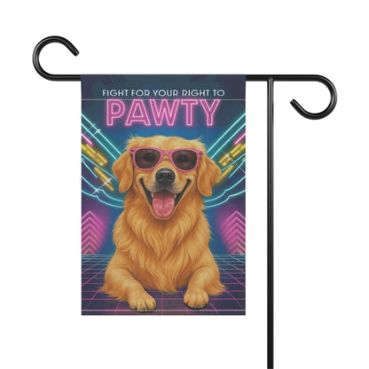 Golden Retriever Retro Garden Flag