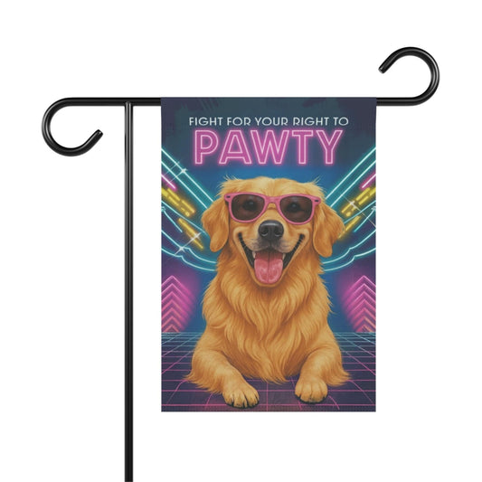 Golden Retriever Retro Garden Flag