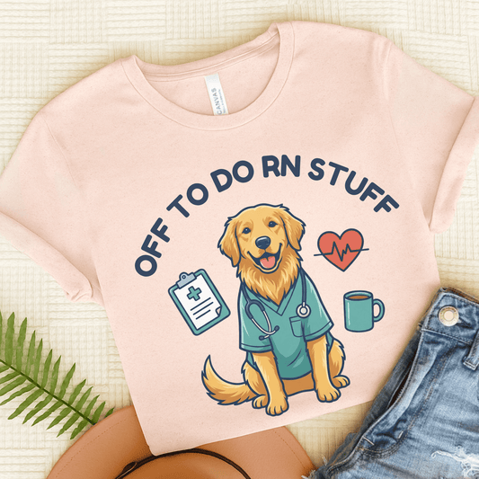 Golden Retriever RN Nurse Funny Unisex TShirt Soft Pink