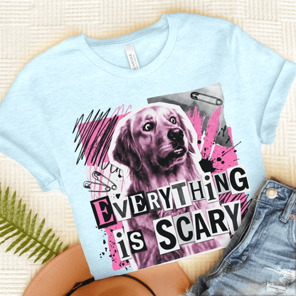 Golden Retriever Scary Punk Unisex Tshirt Heather Ice Blue