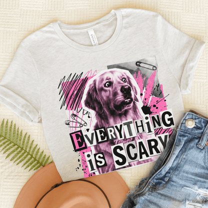 Golden Retriever Scary Punk Unisex Tshirt Ash