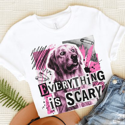 Golden Retriever Scary Punk Unisex Tshirt White
