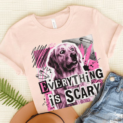 Golden Retriever Scary Punk Unisex Tshirt Soft Pink