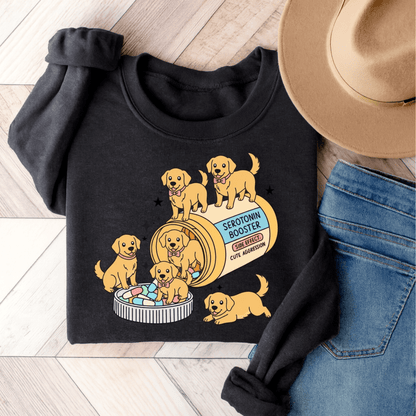 Golden Retriever Serotonin Sweatshirt Dark Heather